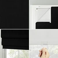 Sun Zero Pryer Energy Saving Cordless 100% Blackout Roman Shade