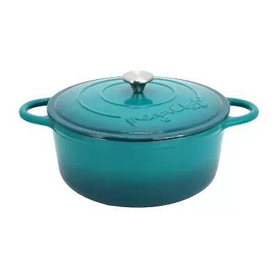 MegaChef 6.35 Quart Round Enameled Cast Iron Cast Iron Dutch Oven