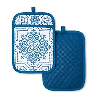 Martha Stewart Strie Medallion 2-pc. Pot Holder Set