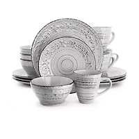 Elama Malibu Calcite 16-pc. Stoneware Dinnerware Set