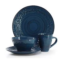 Elama Malibu Sea Glass 16 Piece Db 16-pc. Stoneware Dinnerware Set