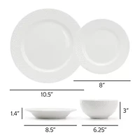 Elama Kim 16 Piece 16-pc. Porcelain Dinnerware Set