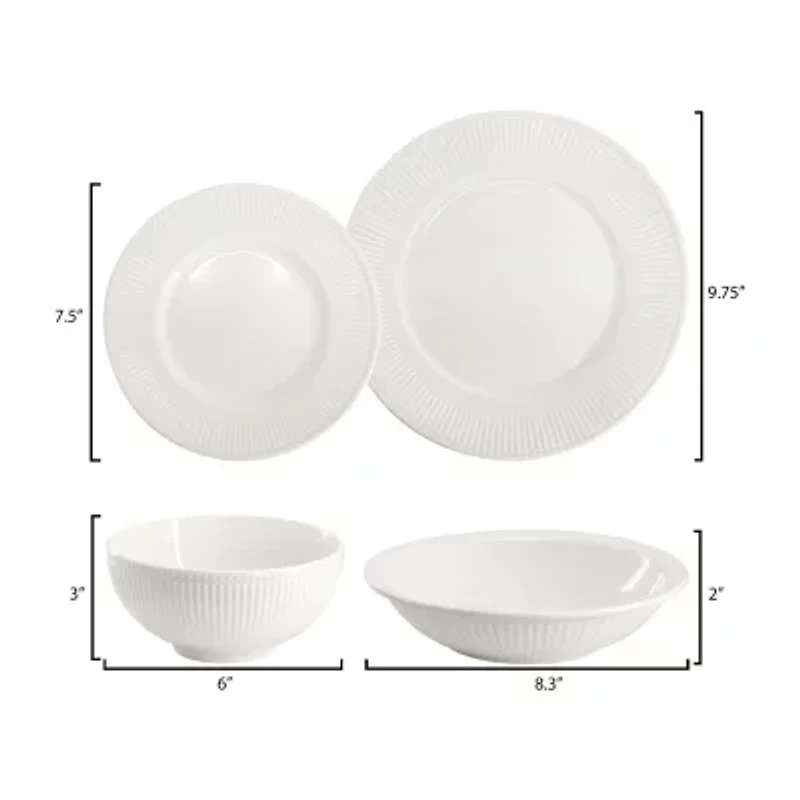 Elama Kate 16 Piece 16-pc. Porcelain Dinnerware Set