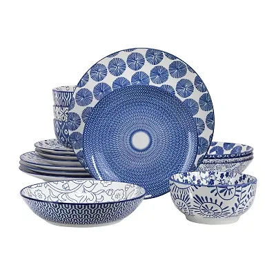 Elama Aurora 16 Piece 16-pc. Porcelain Dinnerware Set
