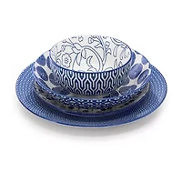 Elama Aurora 16 Piece 16-pc. Porcelain Dinnerware Set