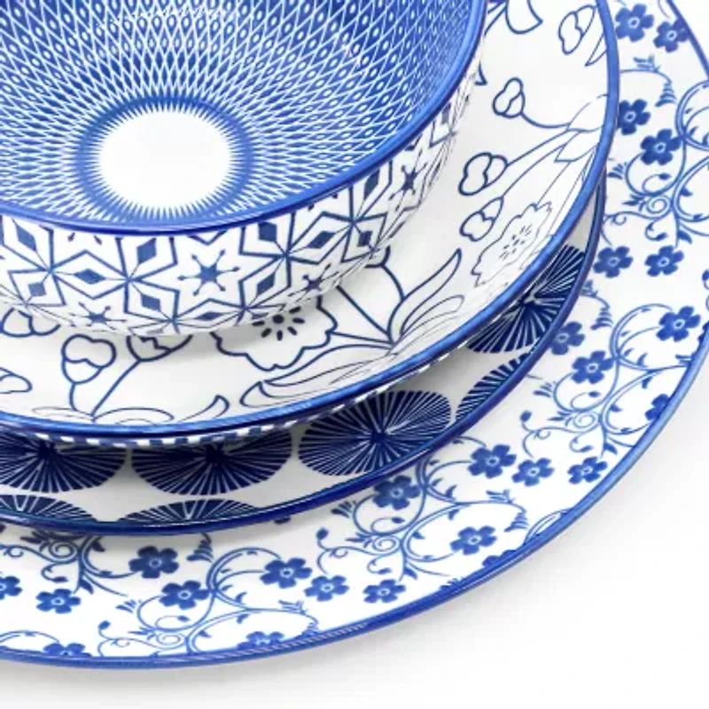Elama Aurora 16 Piece 16-pc. Porcelain Dinnerware Set