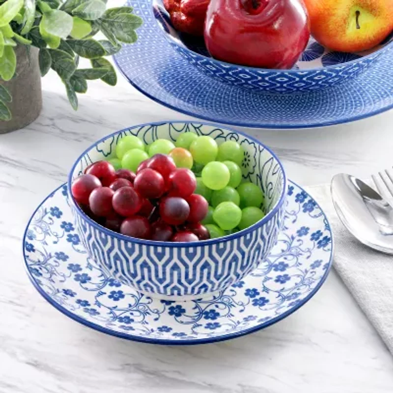 Elama Aurora 16 Piece 16-pc. Porcelain Dinnerware Set