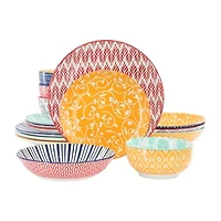 Elama Giovanna 16 Piece 16-pc. Porcelain Dinnerware Set