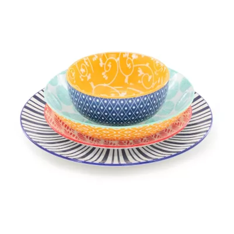 Elama Giovanna 16 Piece 16-pc. Porcelain Dinnerware Set