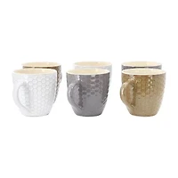 Elama Honeycomb 6 Piece Assorted 6-pc. Geometric Coffee Mug