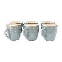 Elama Honeycomb 6 Piece Turquoise 6-pc. Geometric Coffee Mug