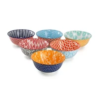 Elama Roxey 6 Piece Porcelain Salad Bowl