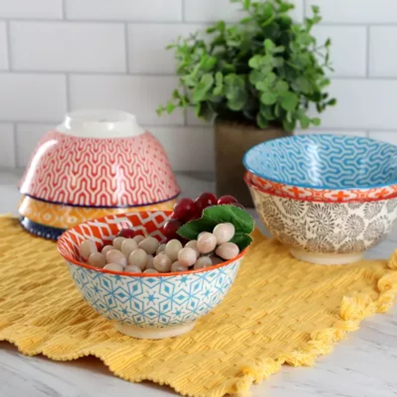 Elama Roxey 6 Piece Porcelain Salad Bowl