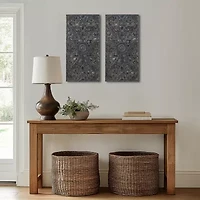 Madison Park Botanical Distressed Carved Wood 2-pc. Wall Art Set