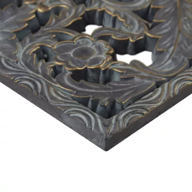 Madison Park Botanical Distressed Carved Wood 2-pc. Wall Art Set