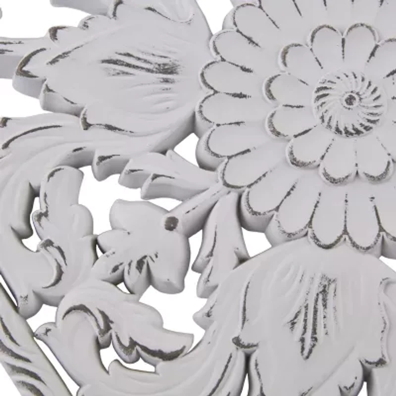 Madison Park Botanical Distressed Carved Wood 2-pc. Wall Art Set