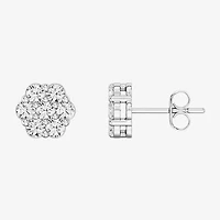 Diamond Blossom (G / Si1-Si2) 1 CT. T.W. Lab Grown White Diamond Sterling Silver 8.8mm Stud Earrings