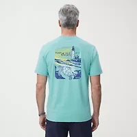 IZOD Saltwater Soft Wash Mens Crew Neck Short Sleeve Classic Fit Graphic T-Shirt