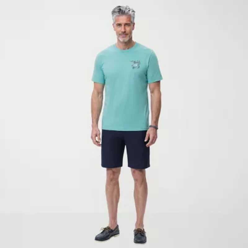 IZOD Saltwater Soft Wash Mens Crew Neck Short Sleeve Classic Fit Graphic T-Shirt