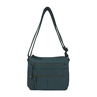 Bueno of California Elephant Washed Double Zip Crossbody Bag