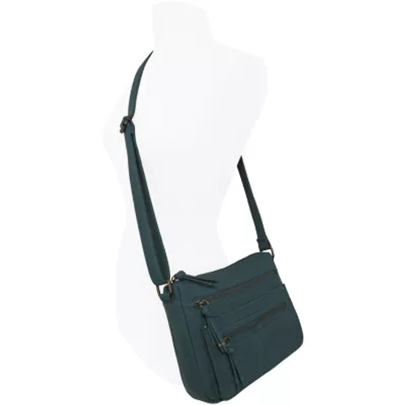 Bueno of California Elephant Washed Double Zip Crossbody Bag