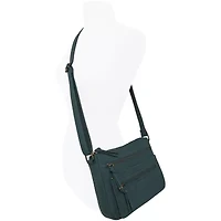 Bueno of California Elephant Washed Double Zip Crossbody Bag