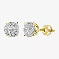 (J / I3) 1/3 CT. T.W. Natural White Diamond 10K Gold 8.7mm Oval Stud Earrings
