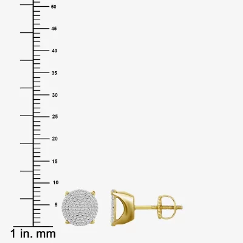 (J / I3) 1/3 CT. T.W. Natural White Diamond 10K Gold 8.7mm Oval Stud Earrings