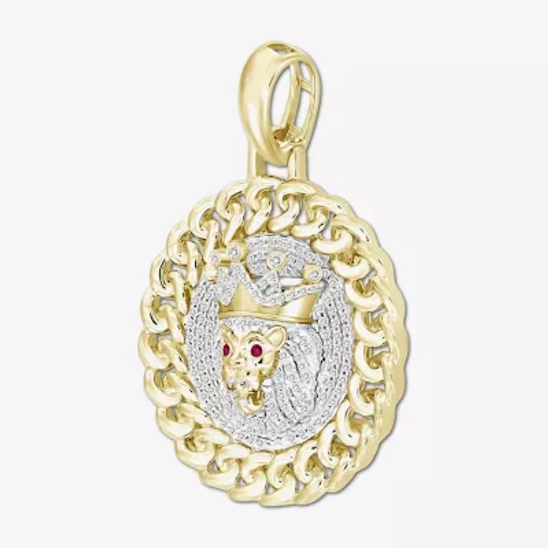 (J / I3) Mens 3/8 CT. T.W. Natural White Diamond 10K Gold Pendant