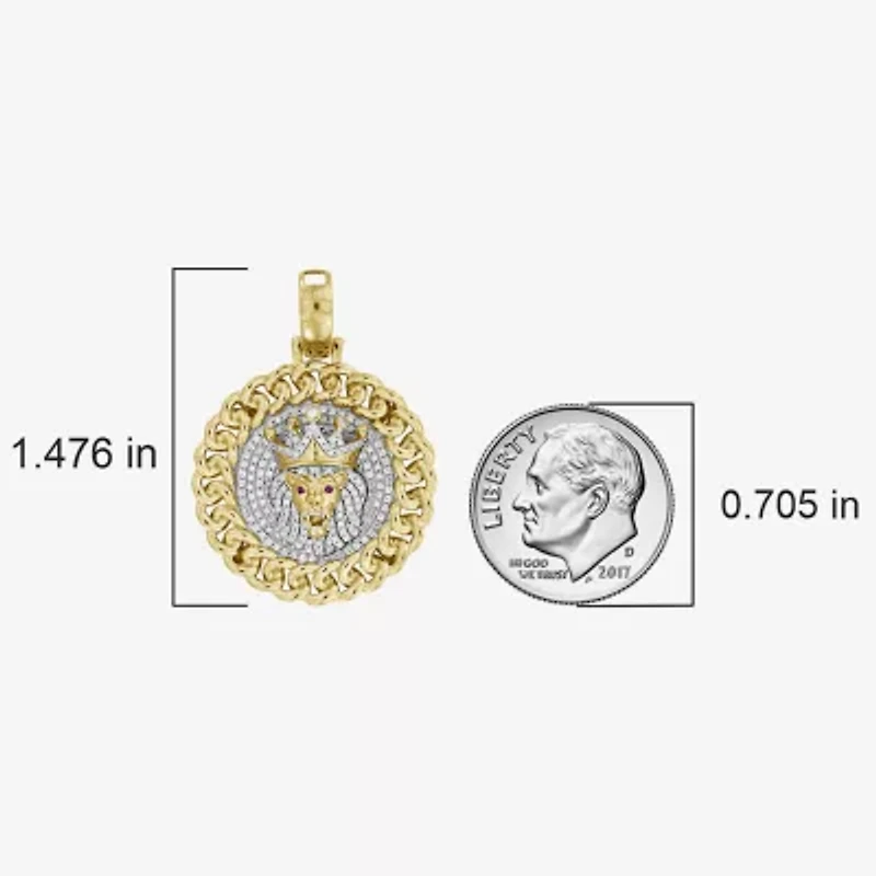 (J / I3) Mens 3/8 CT. T.W. Natural White Diamond 10K Gold Pendant