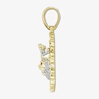 (J / I3) Mens 3/8 CT. T.W. Natural White Diamond 10K Gold Pendant