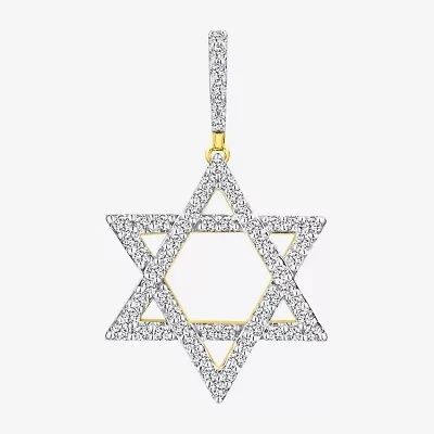 Star Of David (J / I3) Mens 3/4 CT. T.W. Natural White Diamond 10K Gold Star Pendant