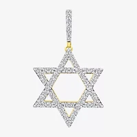 Star Of David (J / I3) Mens 3/4 CT. T.W. Natural White Diamond 10K Gold Star Pendant
