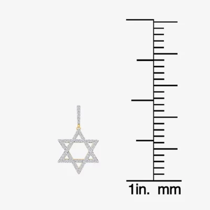 Star Of David (J / I3) Mens 3/4 CT. T.W. Natural White Diamond 10K Gold Star Pendant