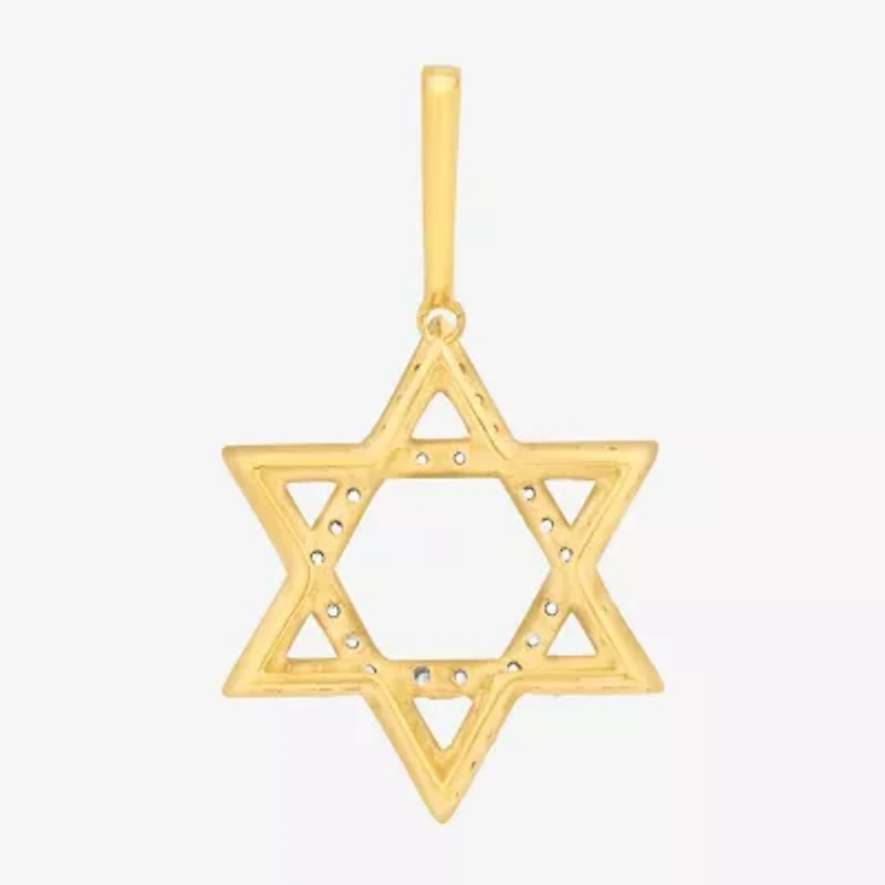 Star Of David (J / I3) Mens 3/4 CT. T.W. Natural White Diamond 10K Gold Star Pendant