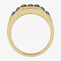 (Brown / I3) Mens 1 CT. T.W. Natural Champagne Diamond 10K Gold Cocktail Ring