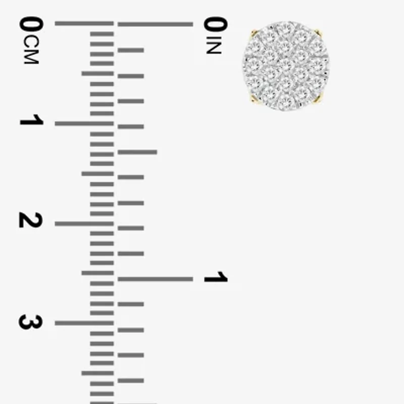 (J / I3) 3/4 CT. T.W. Natural White Diamond 10K Gold 8.7mm Oval Stud Earrings