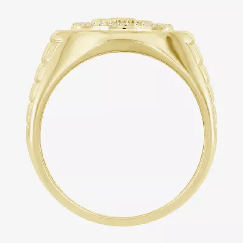 I / I2) Mens 1/ CT. T.W. Natural White Diamond 10K Gold Cocktail Ring
