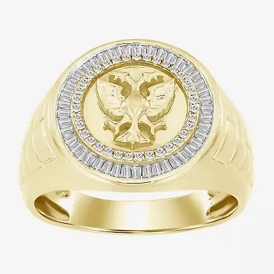 I / I2) Mens 1/ CT. T.W. Natural White Diamond 10K Gold Cocktail Ring