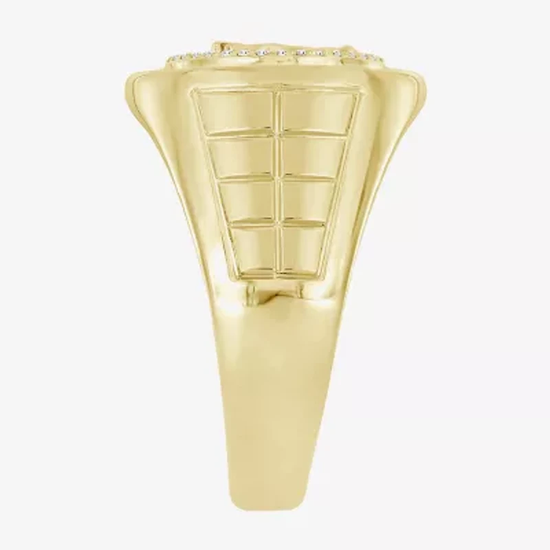 I / I2) Mens 1/ CT. T.W. Natural White Diamond 10K Gold Cocktail Ring