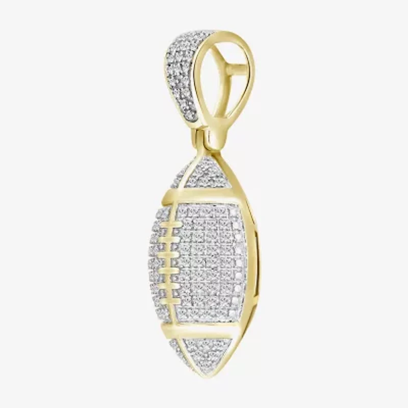 (J / I3) Mens 1/4 CT. T.W. Natural White Diamond 10K Gold Pendant
