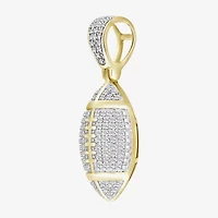 (J / I3) Mens 1/4 CT. T.W. Natural White Diamond 10K Gold Pendant