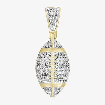(J / I3) Mens 1/4 CT. T.W. Natural White Diamond 10K Gold Pendant