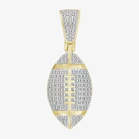 (J / I3) Mens 1/4 CT. T.W. Natural White Diamond 10K Gold Pendant