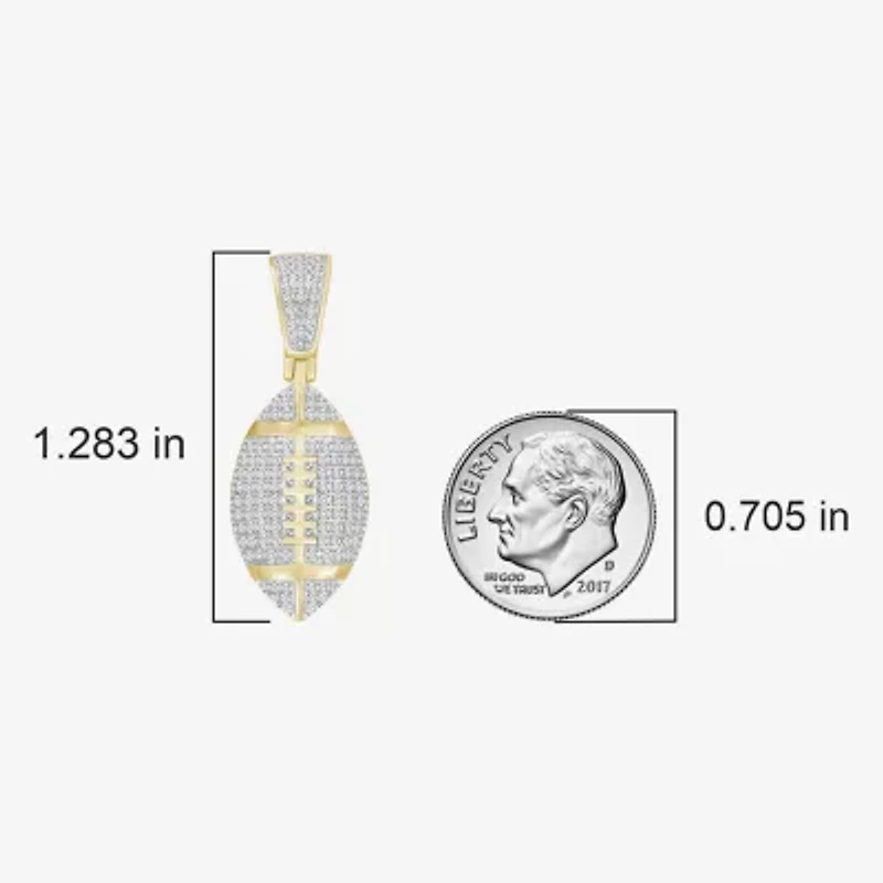 (J / I3) Mens 1/4 CT. T.W. Natural White Diamond 10K Gold Pendant