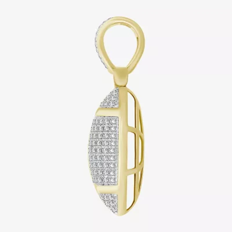 (J / I3) Mens 1/4 CT. T.W. Natural White Diamond 10K Gold Pendant