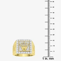 J / I3) Mens 1/ CT. T.W. Natural White Diamond 10K Gold Cocktail Ring