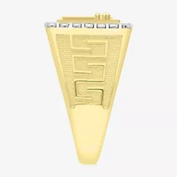 J / I3) Mens 1/ CT. T.W. Natural White Diamond 10K Gold Cocktail Ring