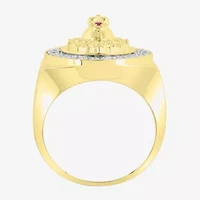 (J / I3) Mens 1/4 CT. T.W. Natural White Diamond 10K Gold Cocktail Ring