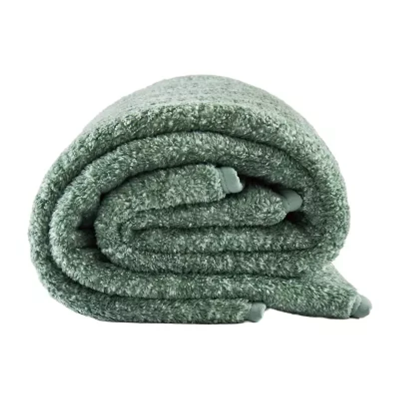 Brooklyn Loom Heathered Sherpa Blanket